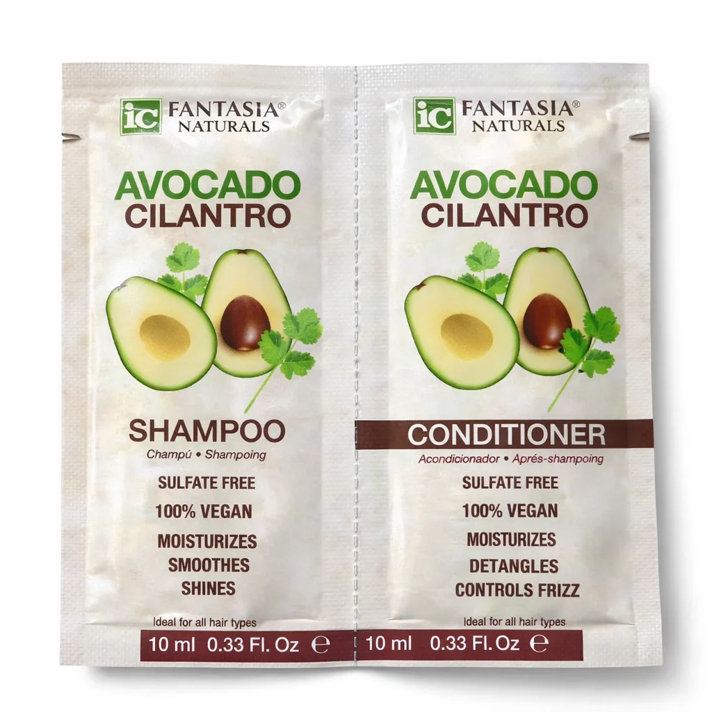 Muestra Fantasia Naturals Avocado Cilantro Champú Y Acondicionador 20ml